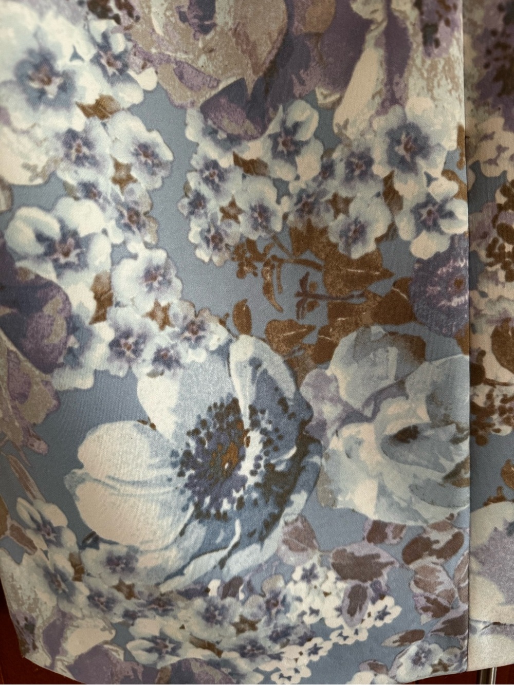 Calvin Klein Pastel Floral V-Neck Sheath Dress in Blue, Lavender, Cream, Gold - Picture 6 of 6